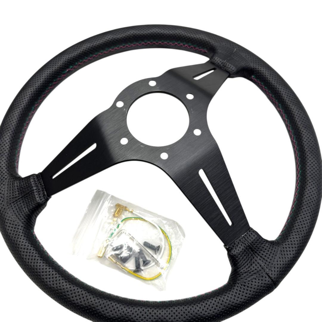 NARDI x HKS スタイル ディープ コーン レザー ステアリング