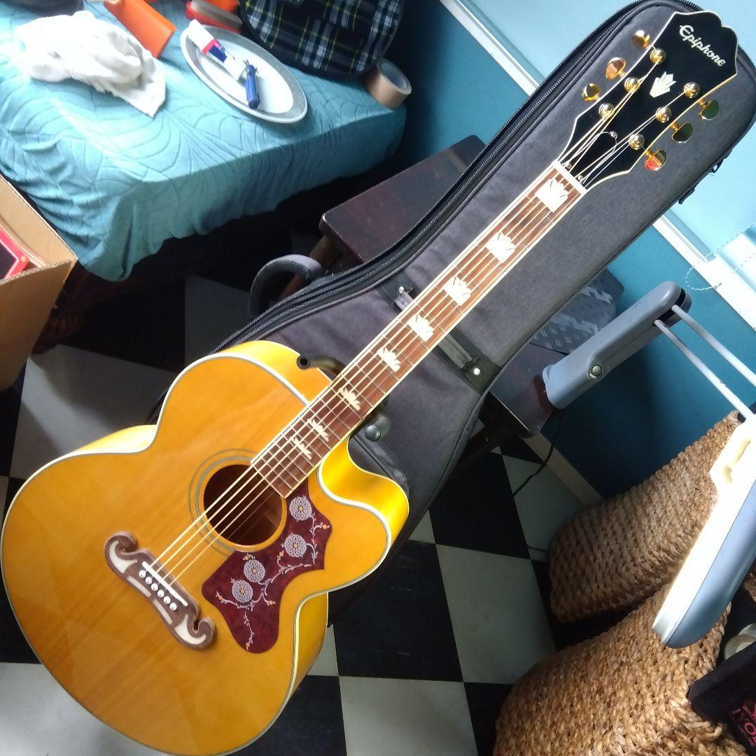 エピフォン、エレアコ！j-200EC...studio！ギグバッグ付き値下げ！