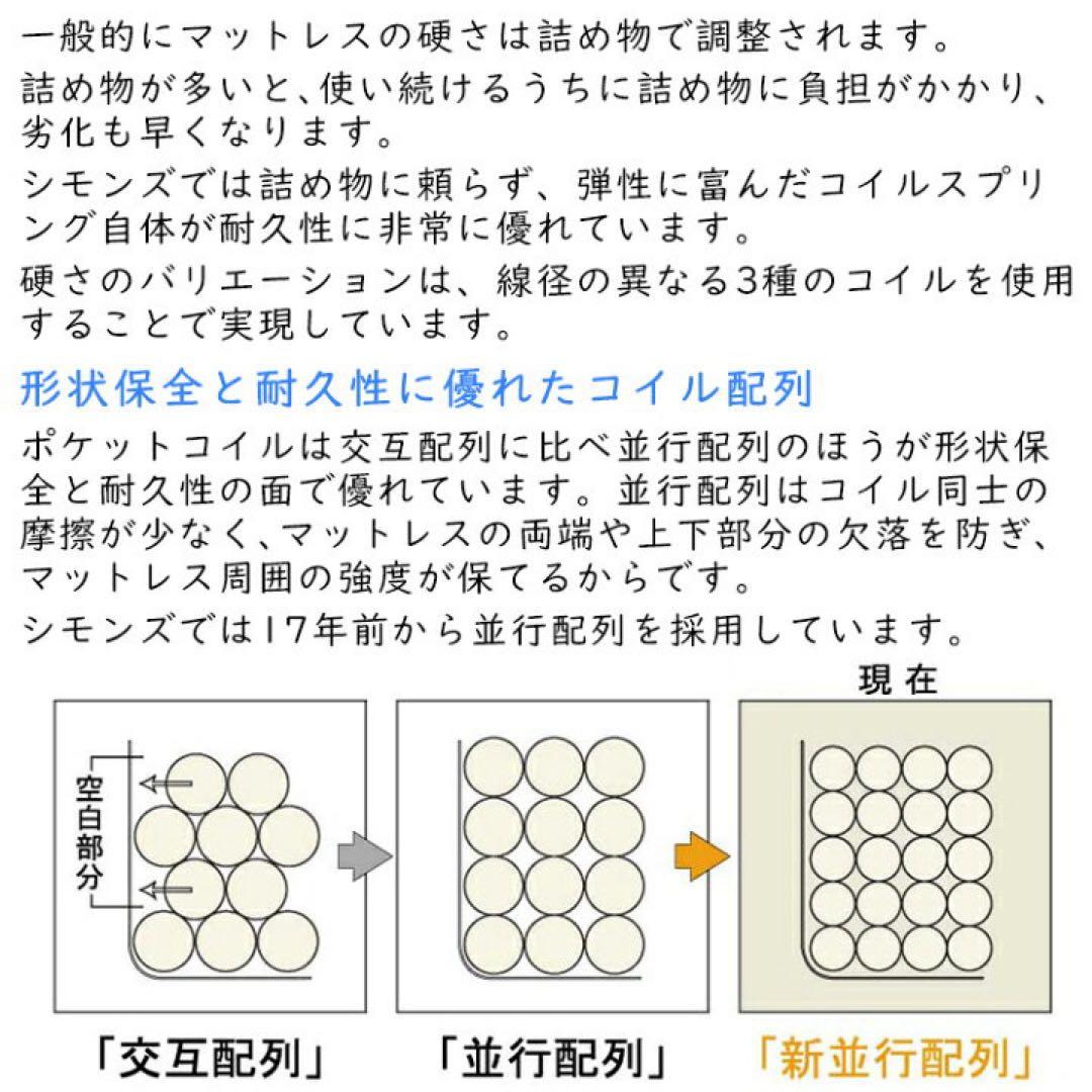 【美品】シモンズ セミダブル ピロートップ /高級ホテル仕様 /定価28.5万円
