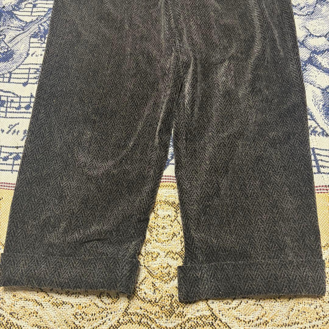 80s ブラックベロア HBT スラックス イタリア製 50s レーヨン ギャバ
