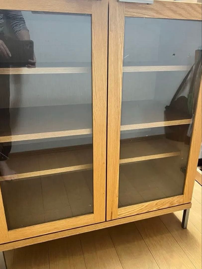 レグナテック LEGNATEC レッドオーク　ガラス扉付き　キャビネット　食器棚