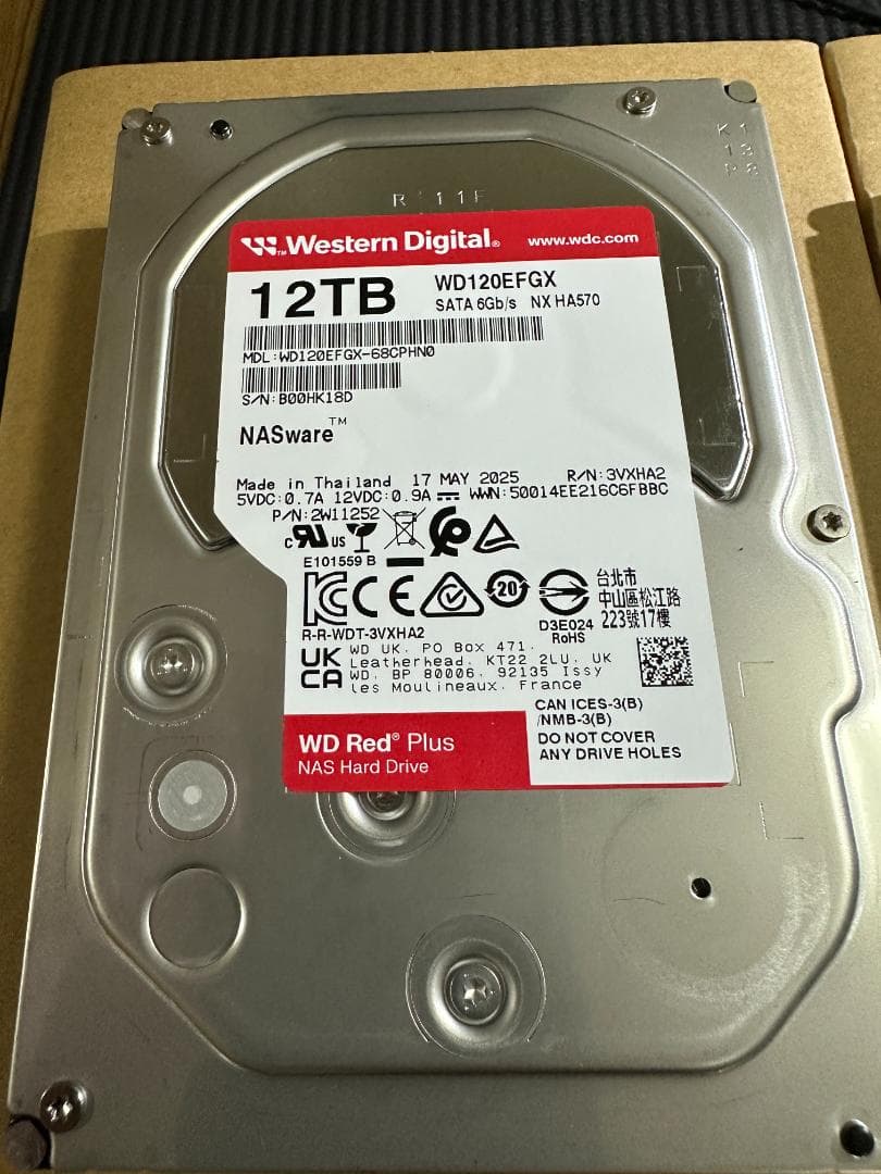 WD120EFGX 12TB HDD 2台セット 分売不可（値下げしました）