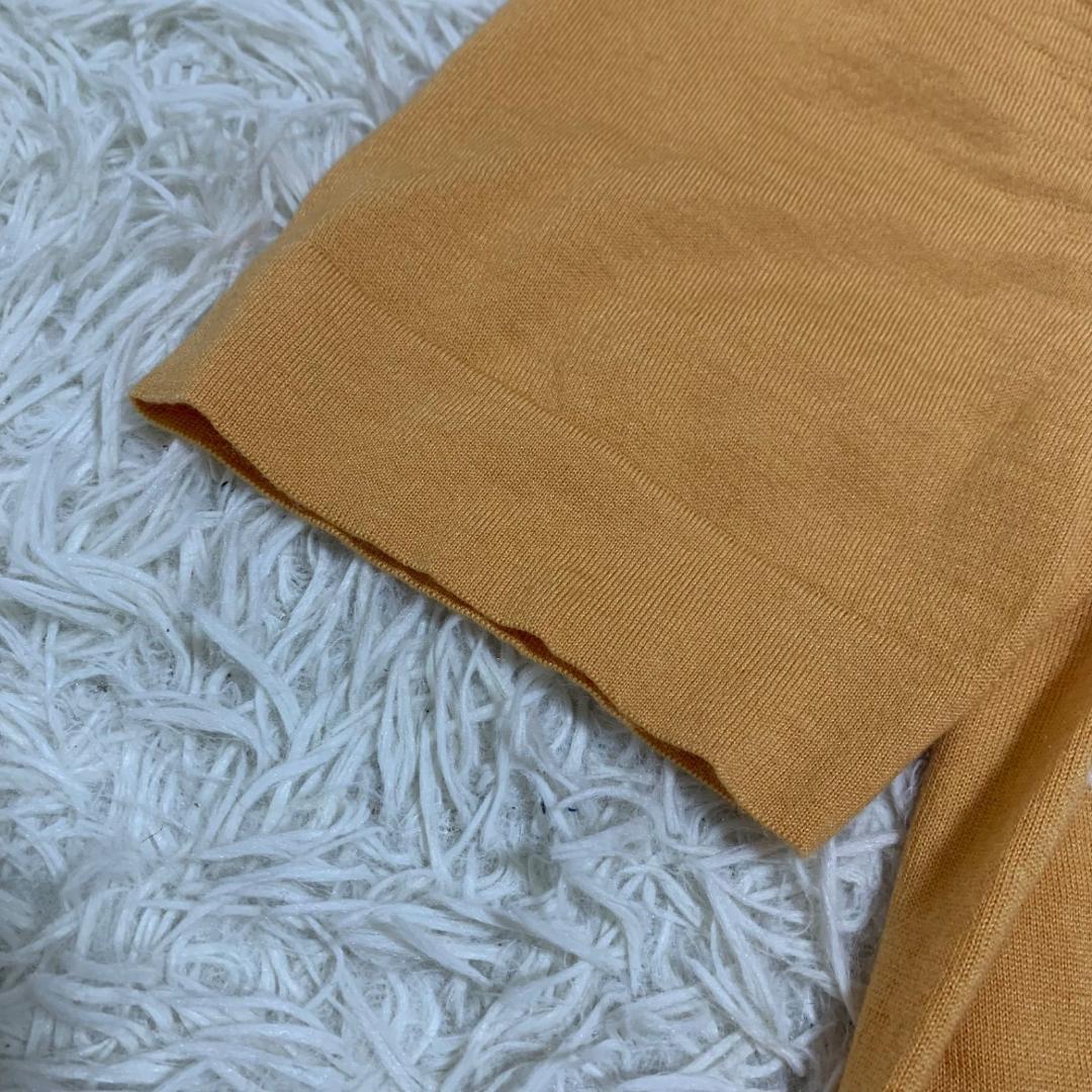 良品✨HERMES ヴィンテージ 半袖ニット 総柄 S レディース オレンジ