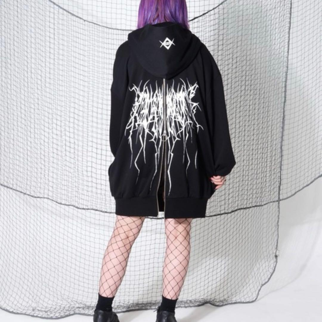 あき　地雷 サブカル REFLEM レフレム ジップ パーカー