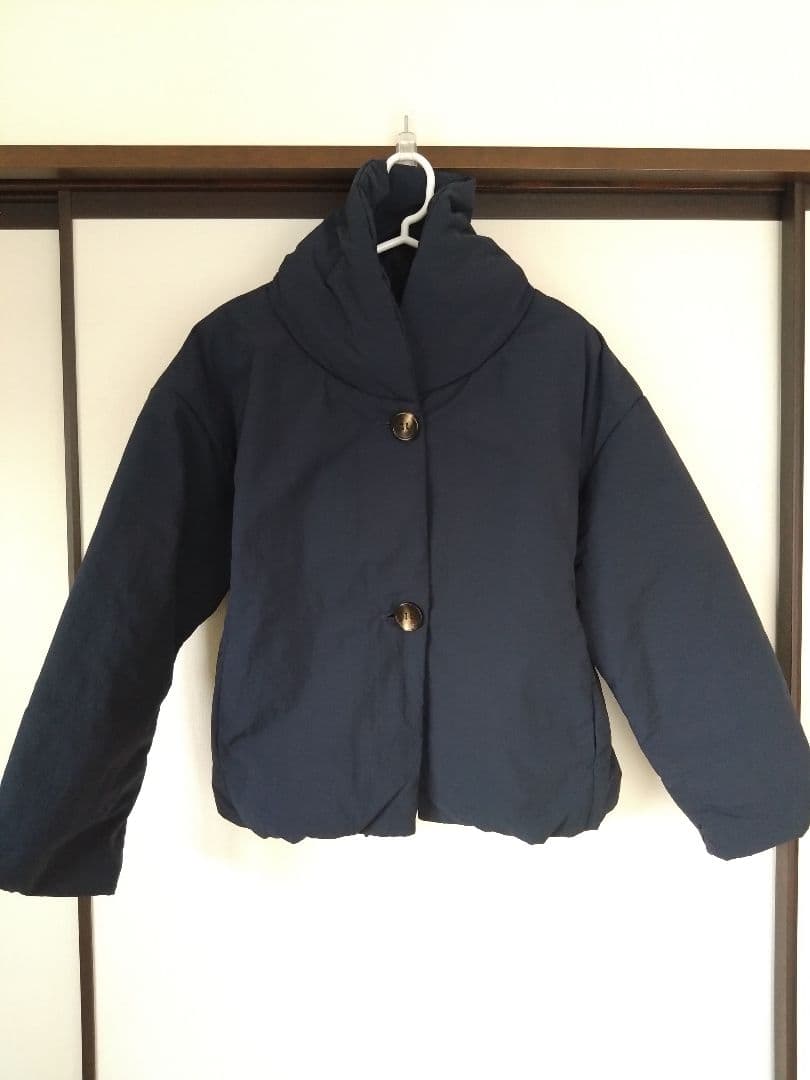 RATAさん作品　ネイビー ボタン付き 中綿入りアウター