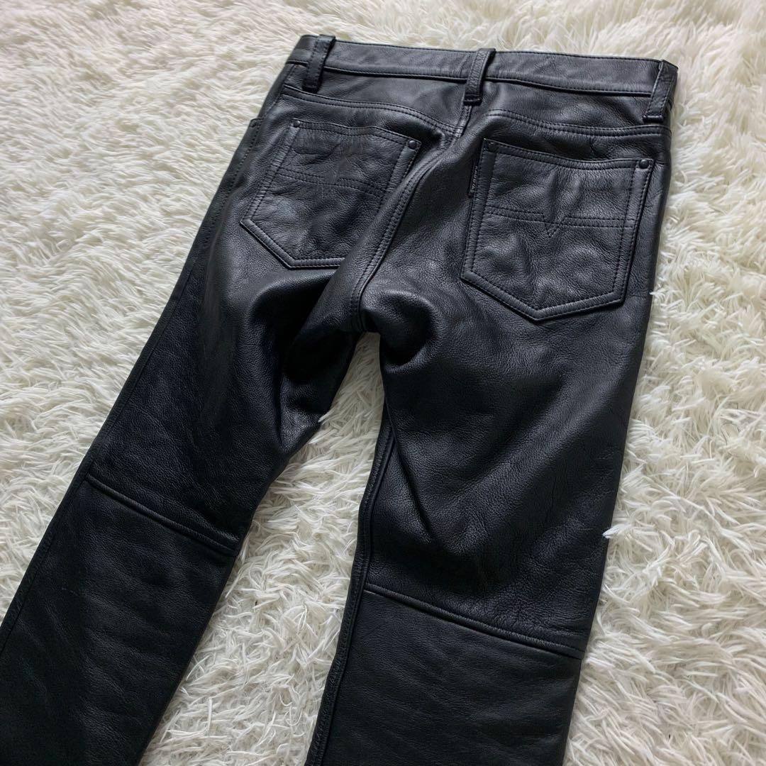 美品■KADOYA カドヤ レザーパンツ ブラック 本革　30