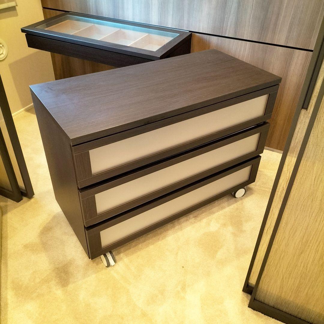 ダークブラウン 木製チェスト モデルルーム展示品(JMF9-4)