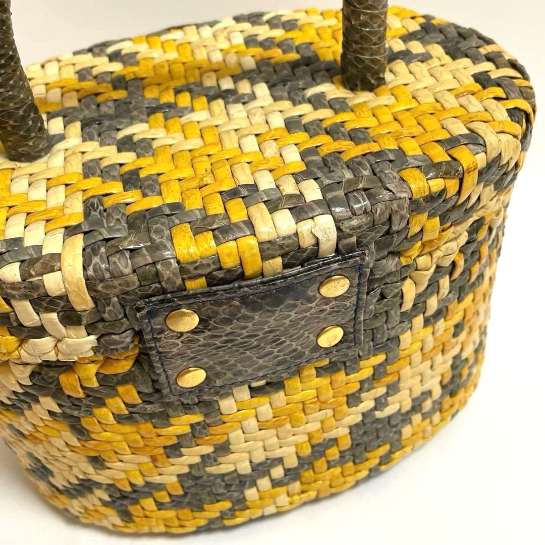 LAPOMA ヴィンテージ ビンテージ カゴバッグ ハンドバッグ 蓋付き