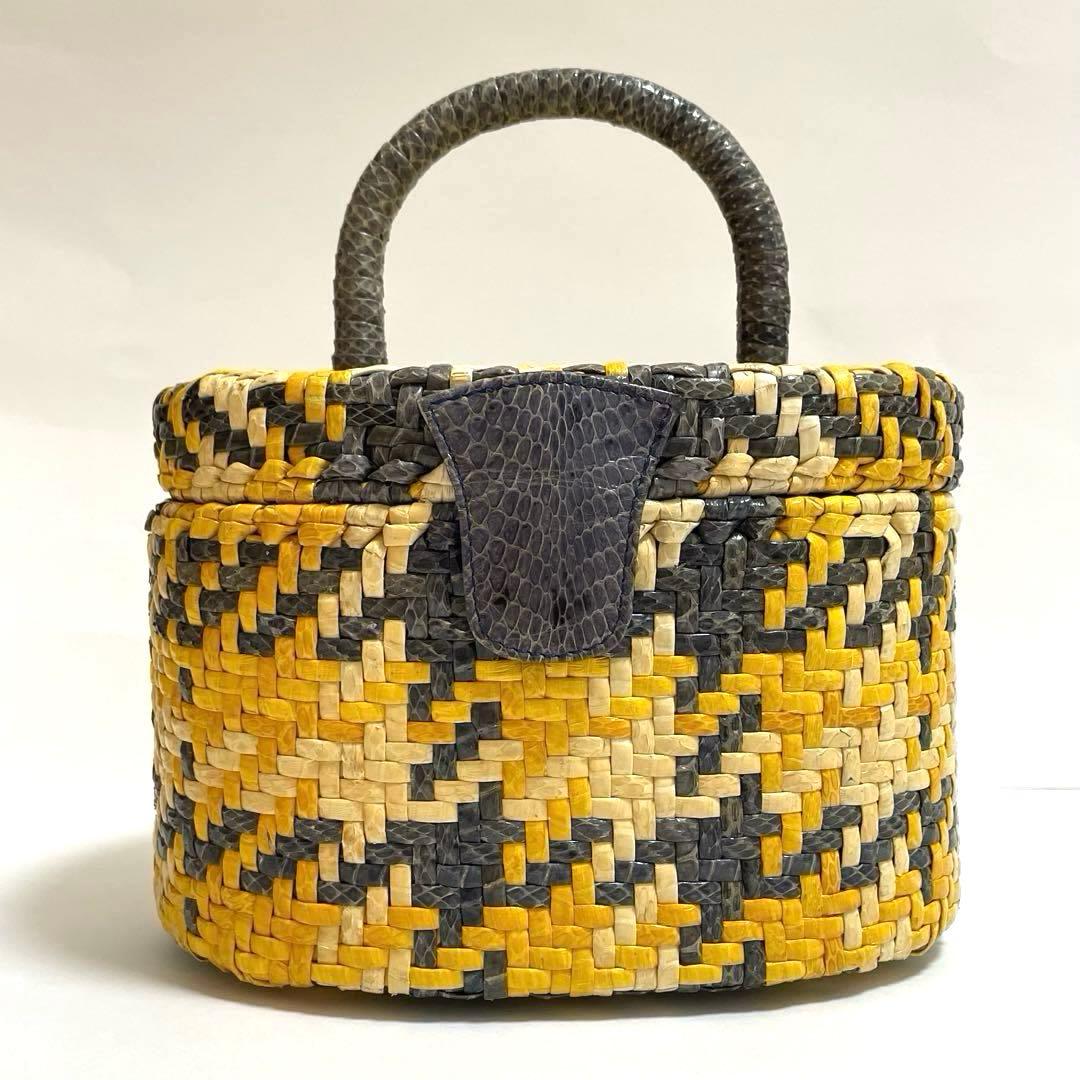 LAPOMA ヴィンテージ ビンテージ カゴバッグ ハンドバッグ 蓋付き