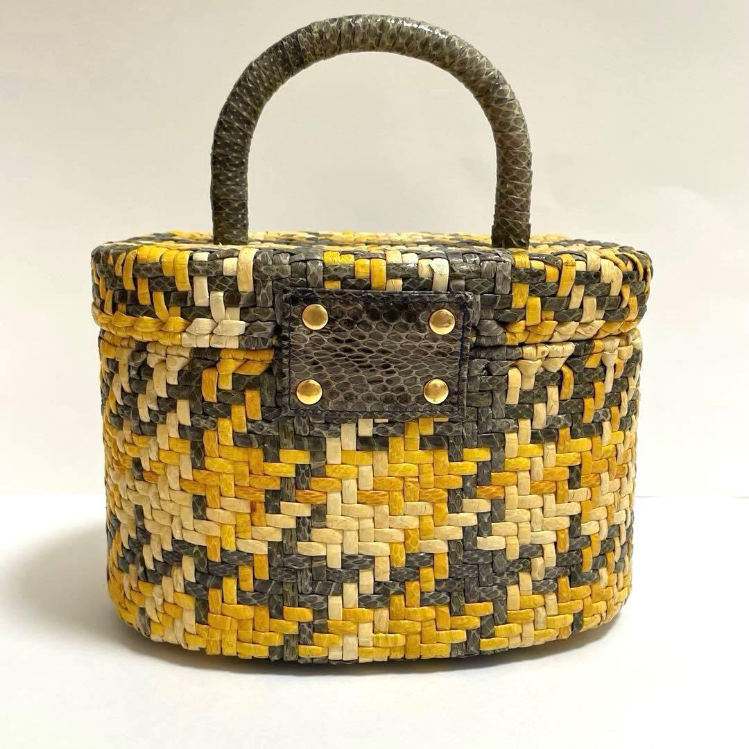 LAPOMA ヴィンテージ ビンテージ カゴバッグ ハンドバッグ 蓋付き