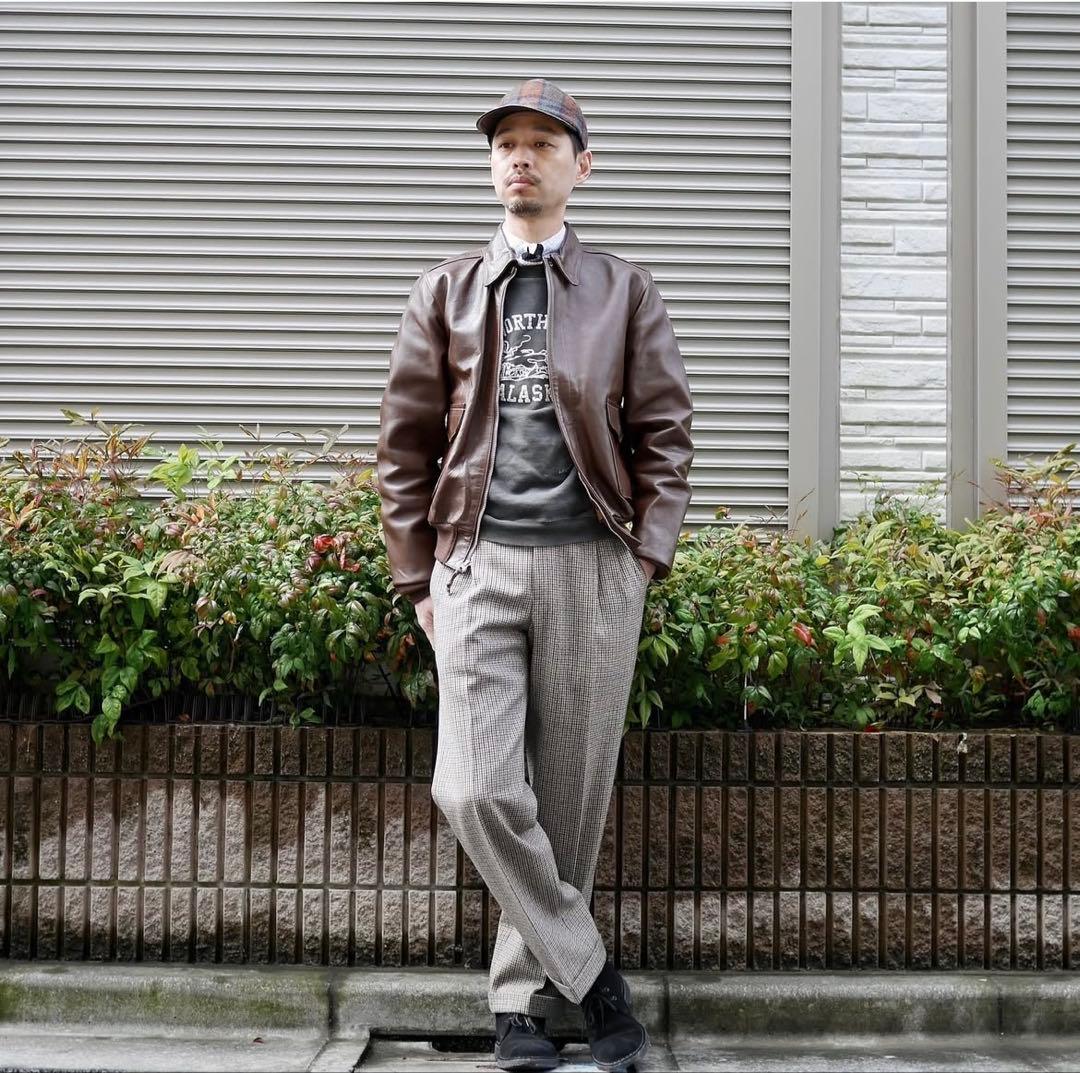 未使用【bon vieux 別注】　GERMANO ウールチェックパンツ