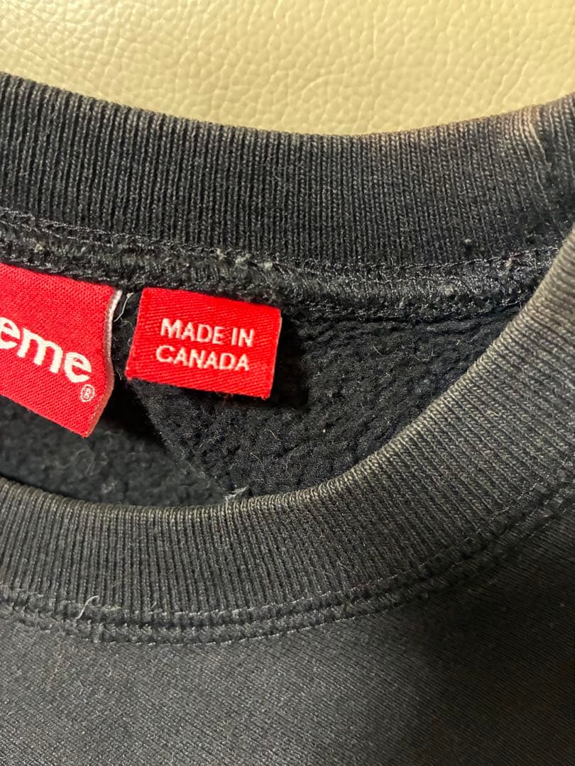 Supreme ブラック ロゴスウェット