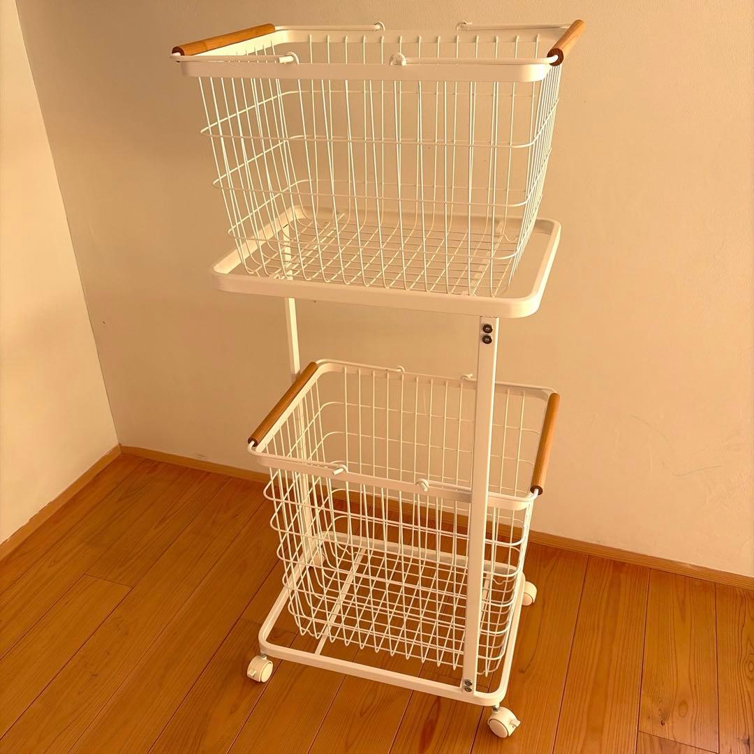 【kurage】山崎実業 tower ランドリーワゴン バスケット