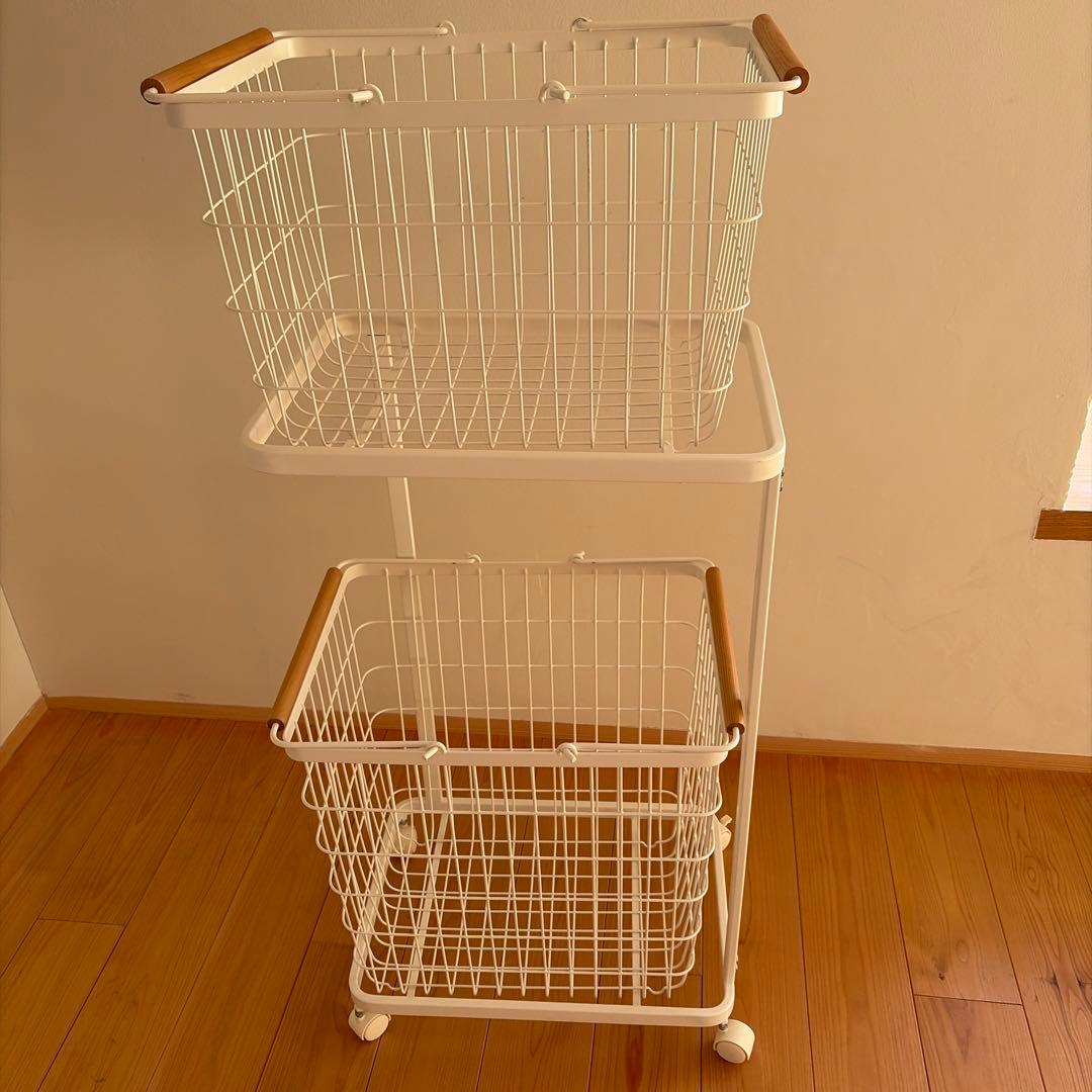 【kurage】山崎実業 tower ランドリーワゴン バスケット