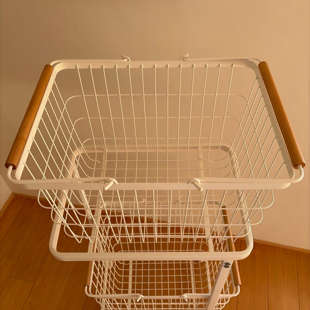 【kurage】山崎実業 tower ランドリーワゴン バスケット