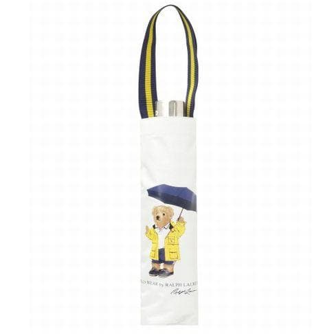 ポロラルフローレン 1級遮光 晴雨兼用 折りたたみ傘 ポロベア レインベア 白