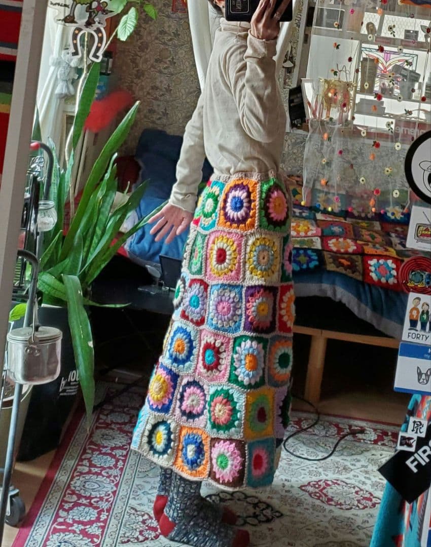 カラフル グラニースクエア スカート sizeL ロング