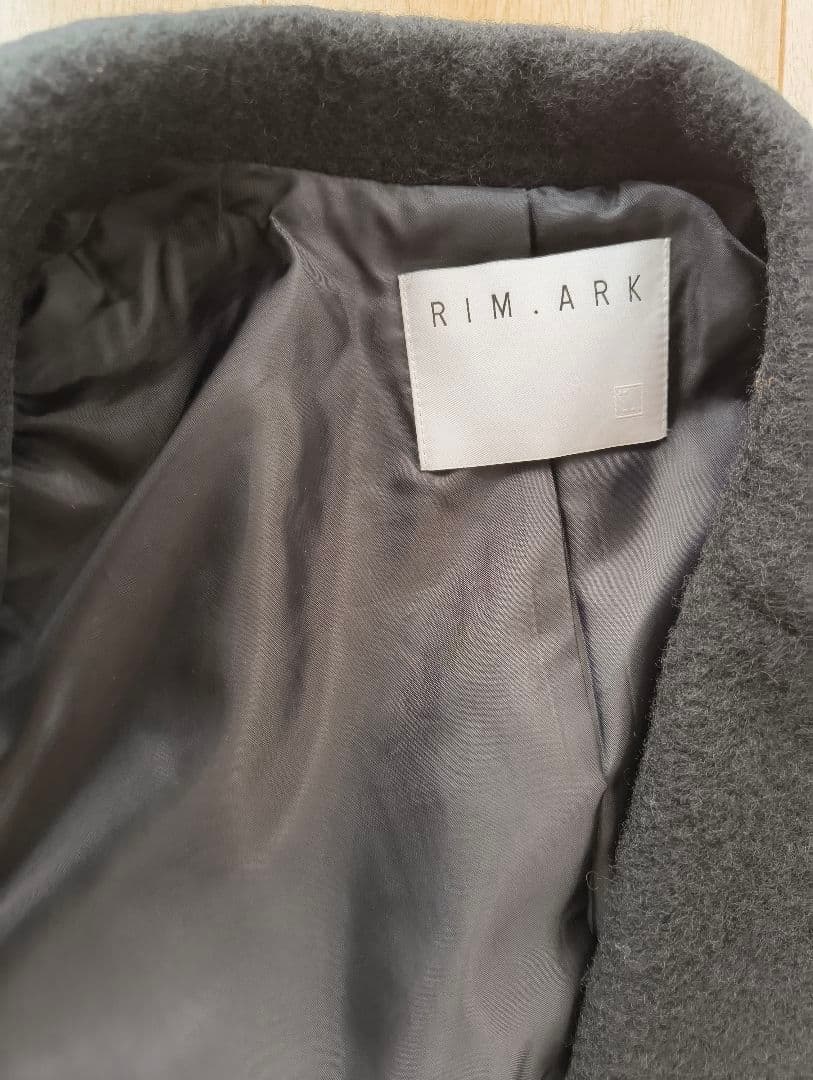 RIM.ARK 黒 ウール ダブルブレスト ロングコート