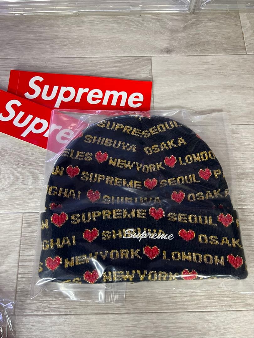帽子 Supreme Hearts Beanie \"Black\"