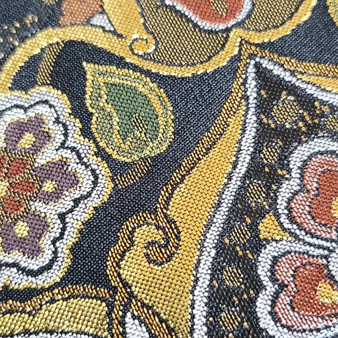 ◆1016◆全通柄　袋帯　本金箔超極細織錦　唐渡花鳥全通　西陣織　正絹　着物帯