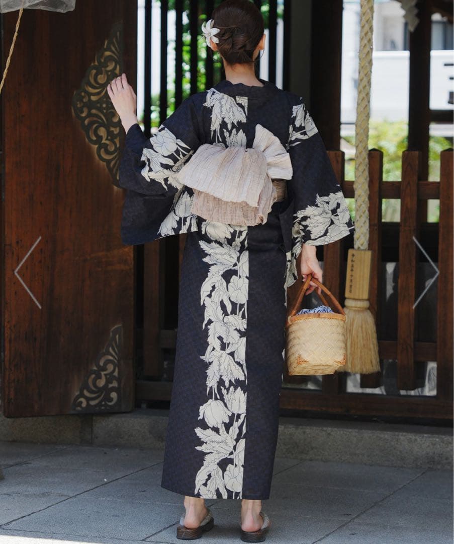 utatane 粋紺市松にチューリップ 【8/18までクロネコページ】