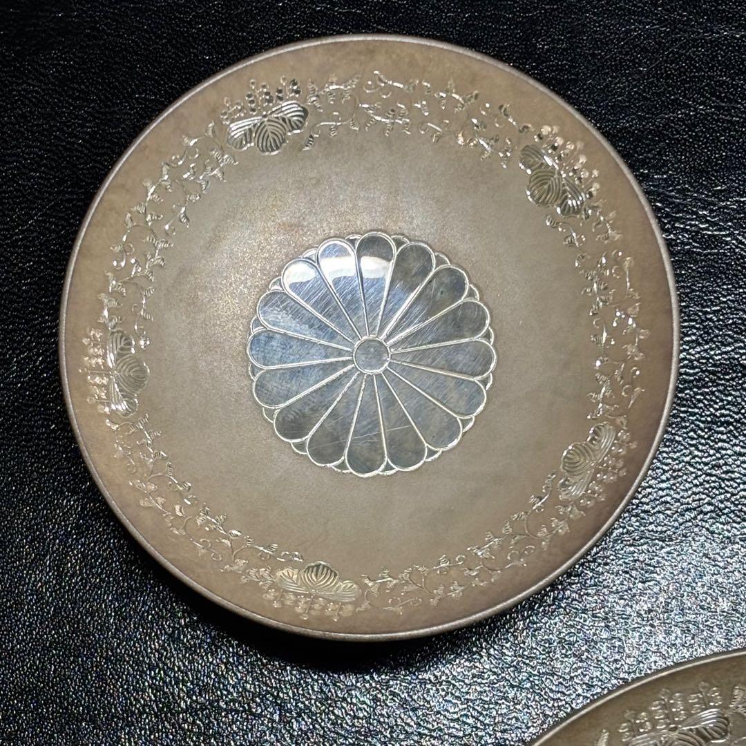 ★金属工芸 純銀 盃3個セット！約315g！純銀刻印！箱付！★