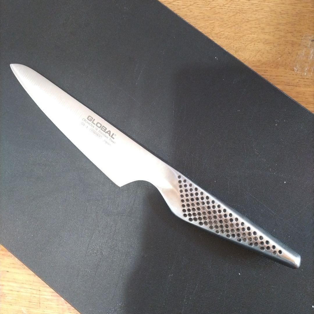 GLOBAL 包丁3本・シャープナーセット おまけ（チーズグレーター,ふきん）