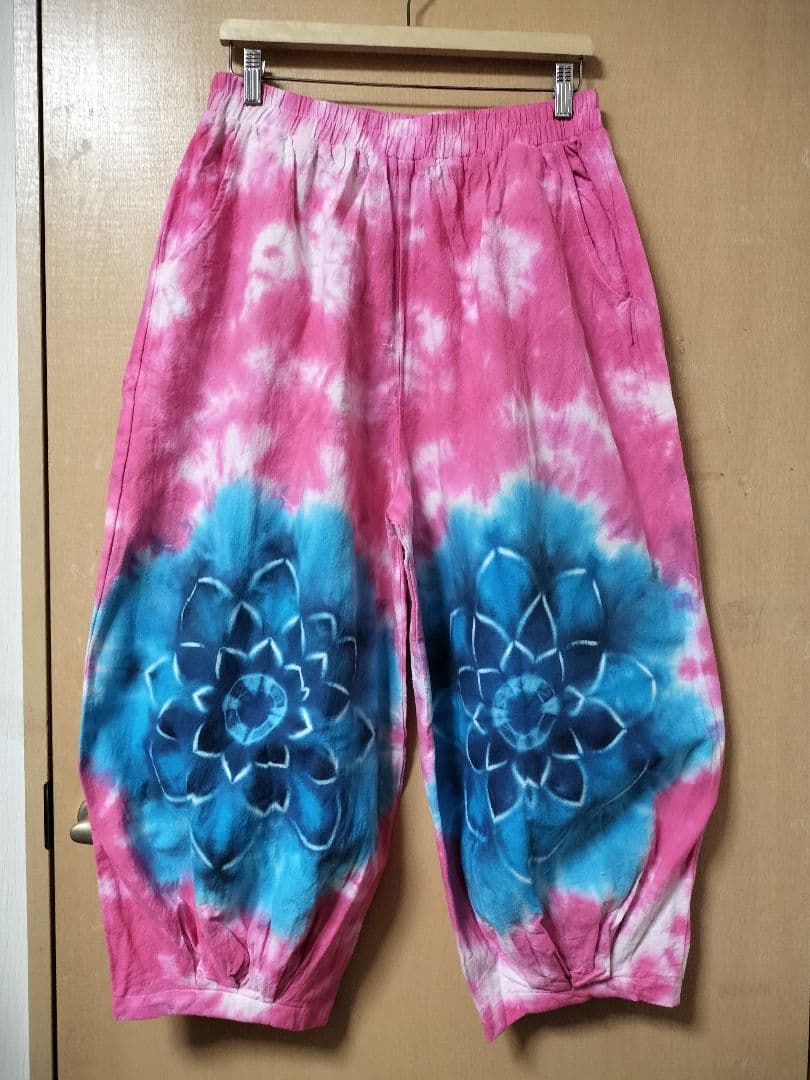 エスニック　タイダイ染め　アラジンパンツ　天然コットン　新品　タイ製