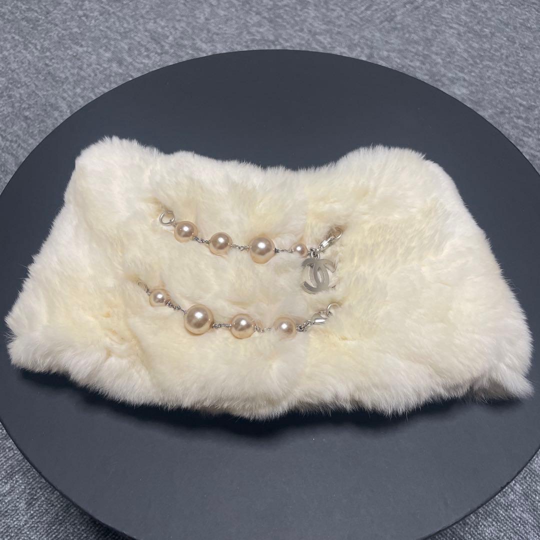 vintageCHANEL ラビットファー　ネックウォーマー　マフラー
