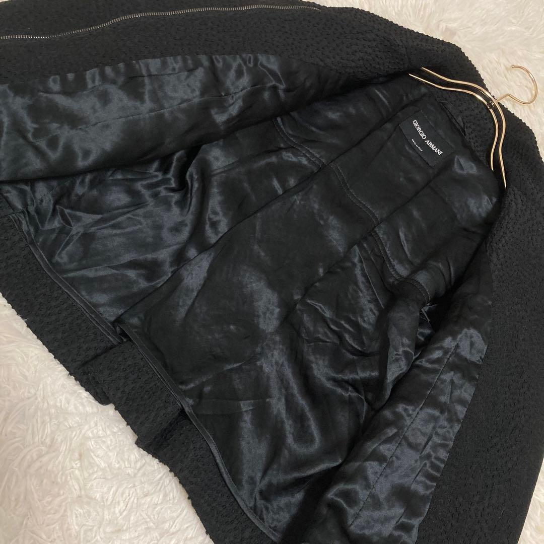 GIORGIO ARMANI ブルゾン ブラック 40 キレイめ オフィス 上品