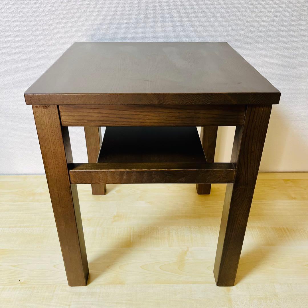 廃盤 無印 MUJI タモ材 サイドテーブルベンチ ナイトテーブル ブラウン