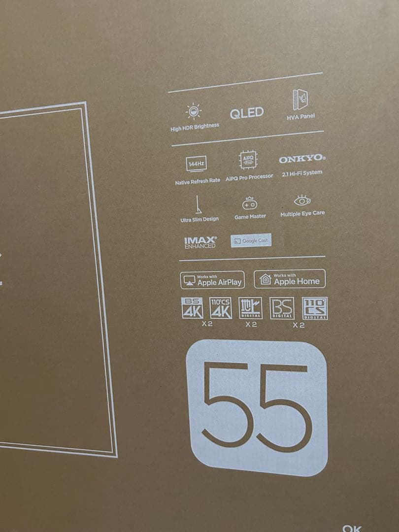 TCL 55C6K 55インチ Mini LED テレビ　4k 2025年モデル