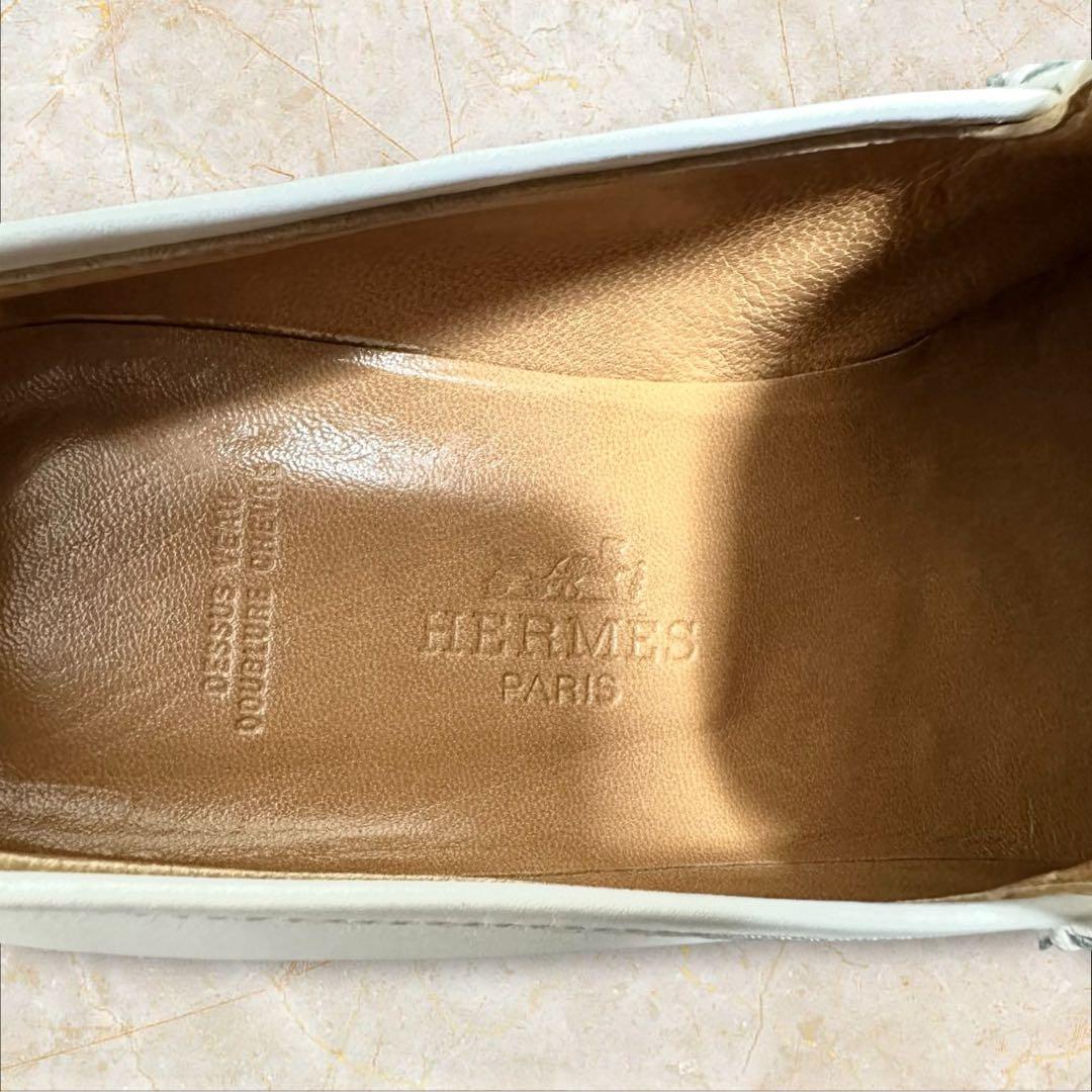 エルメス モカシンパリ ローファー ヒール 37 24cm