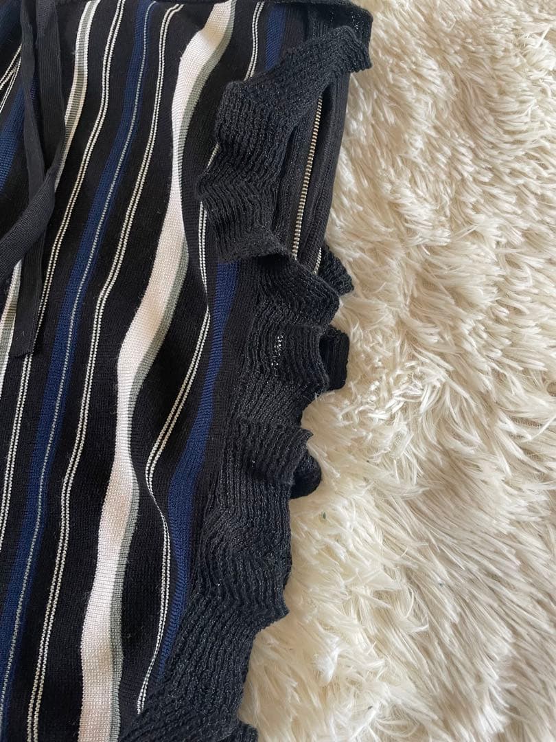 専用。3.1 phillip limニットパンツ　フリル　ストライプM美品