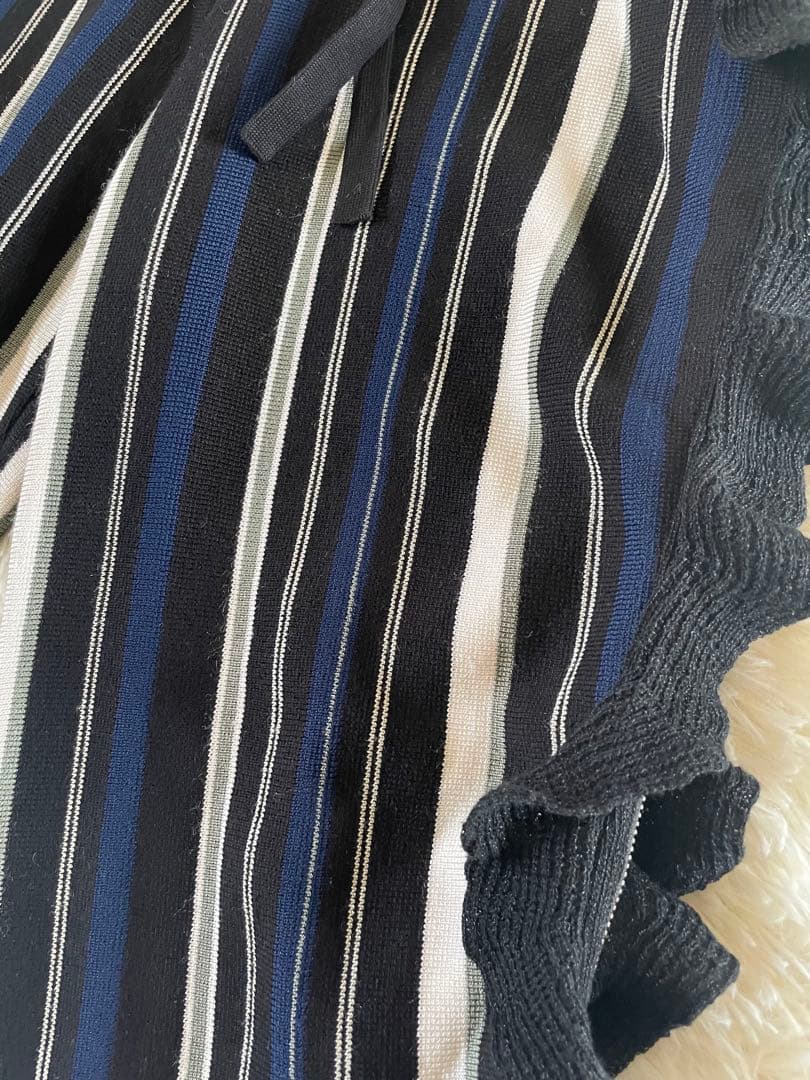 専用。3.1 phillip limニットパンツ　フリル　ストライプM美品