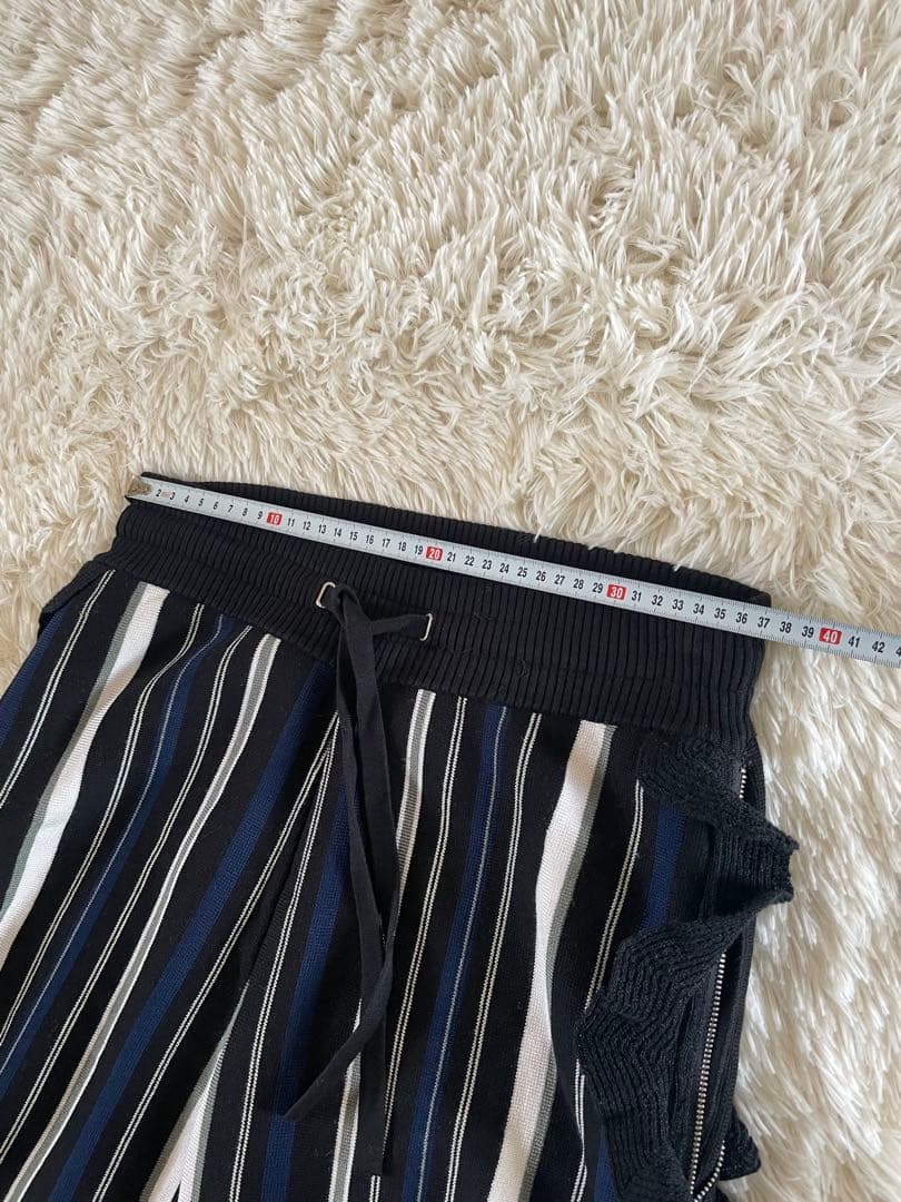 専用。3.1 phillip limニットパンツ　フリル　ストライプM美品
