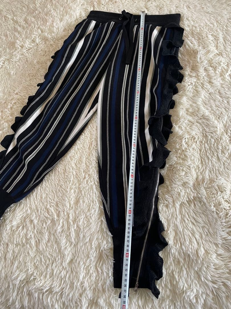 専用。3.1 phillip limニットパンツ　フリル　ストライプM美品
