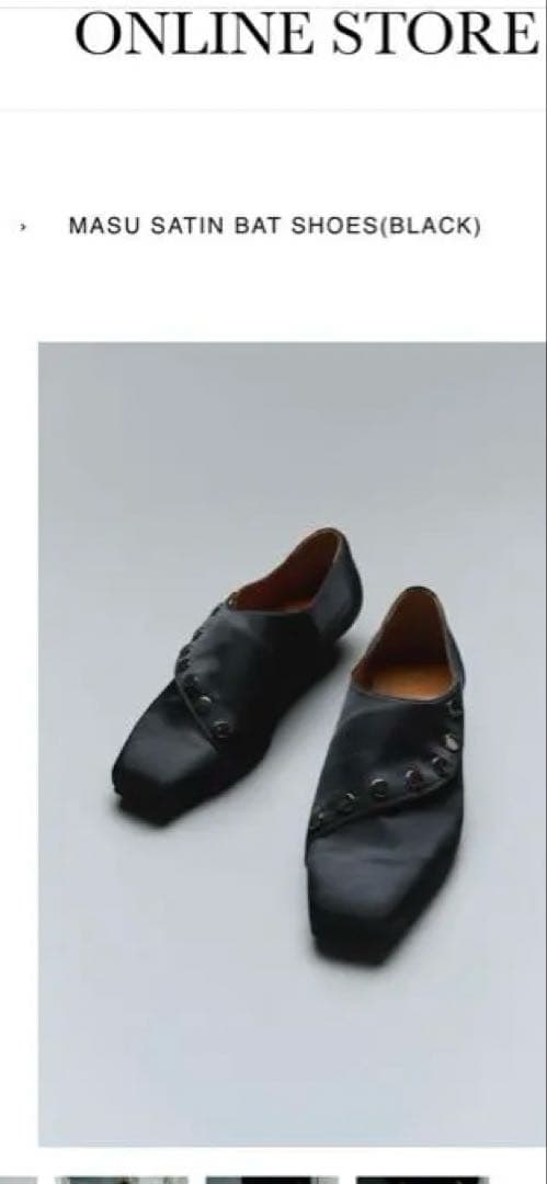 靴 MASU SATIN BAT SHOES(BLACK)26cm