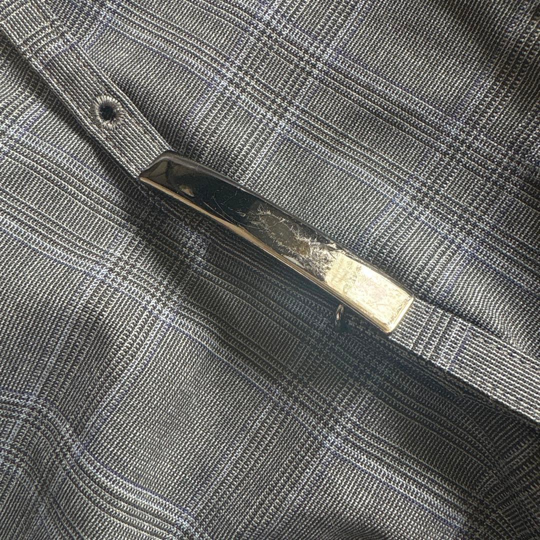 グレー系チェック スカートスーツ 上下セット（サイズ38）