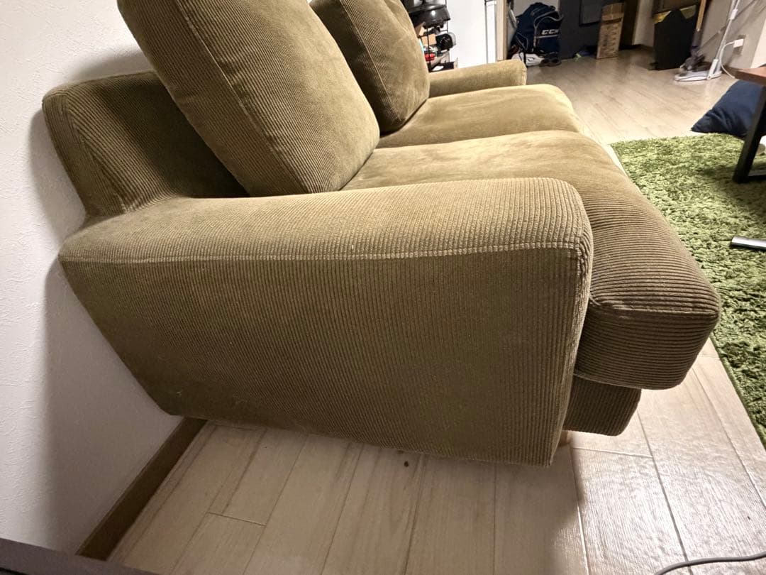 さかな　unicoソファ2.5シーター　カーキ　GREIGグレイグ