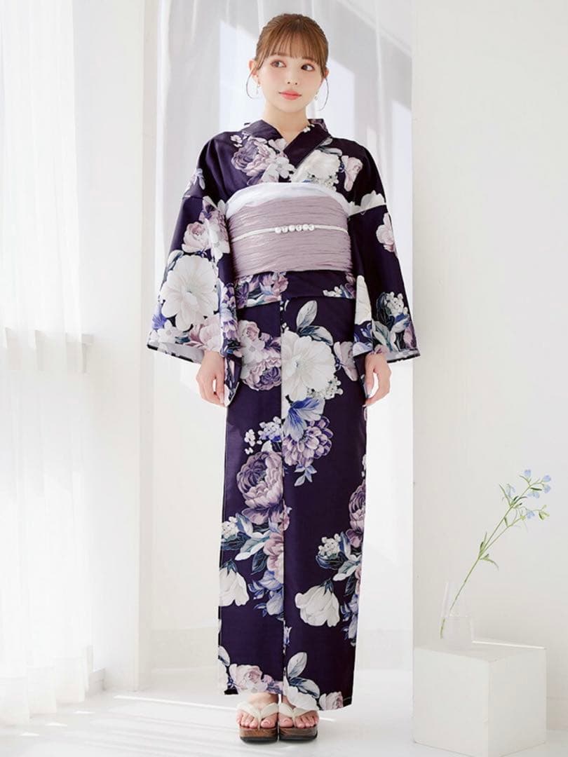 sugar クラシカルフラワーブーケ浴衣 兵児帯付き