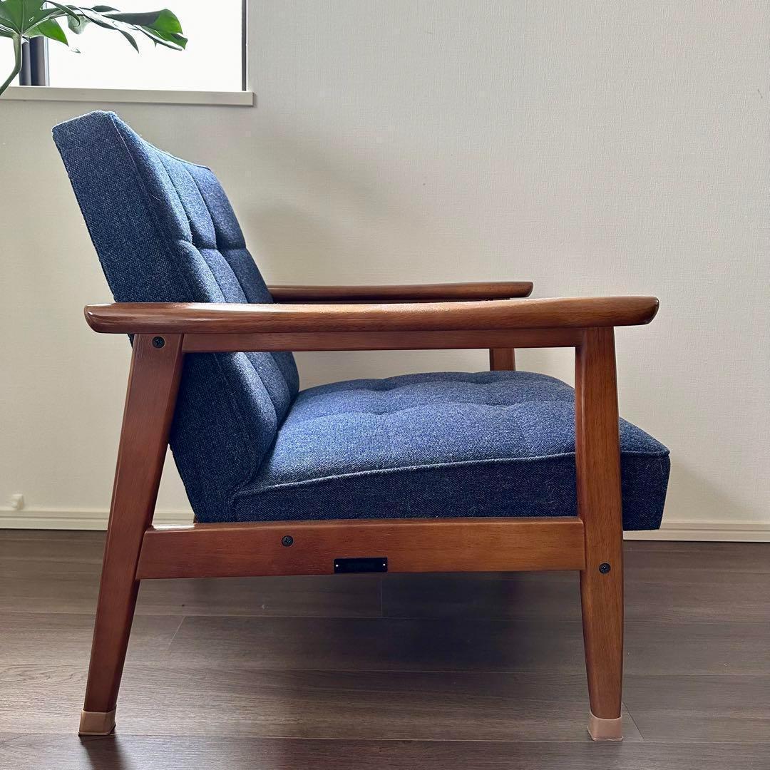 【カリモク60】Kチェア 1シーター 一人掛けソファ ブルー