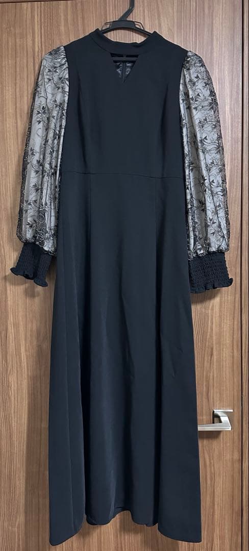 ANDRESD sleeve embroidery dress ブラック L