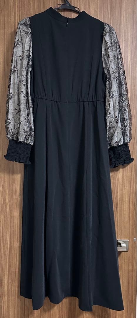 ANDRESD sleeve embroidery dress ブラック L