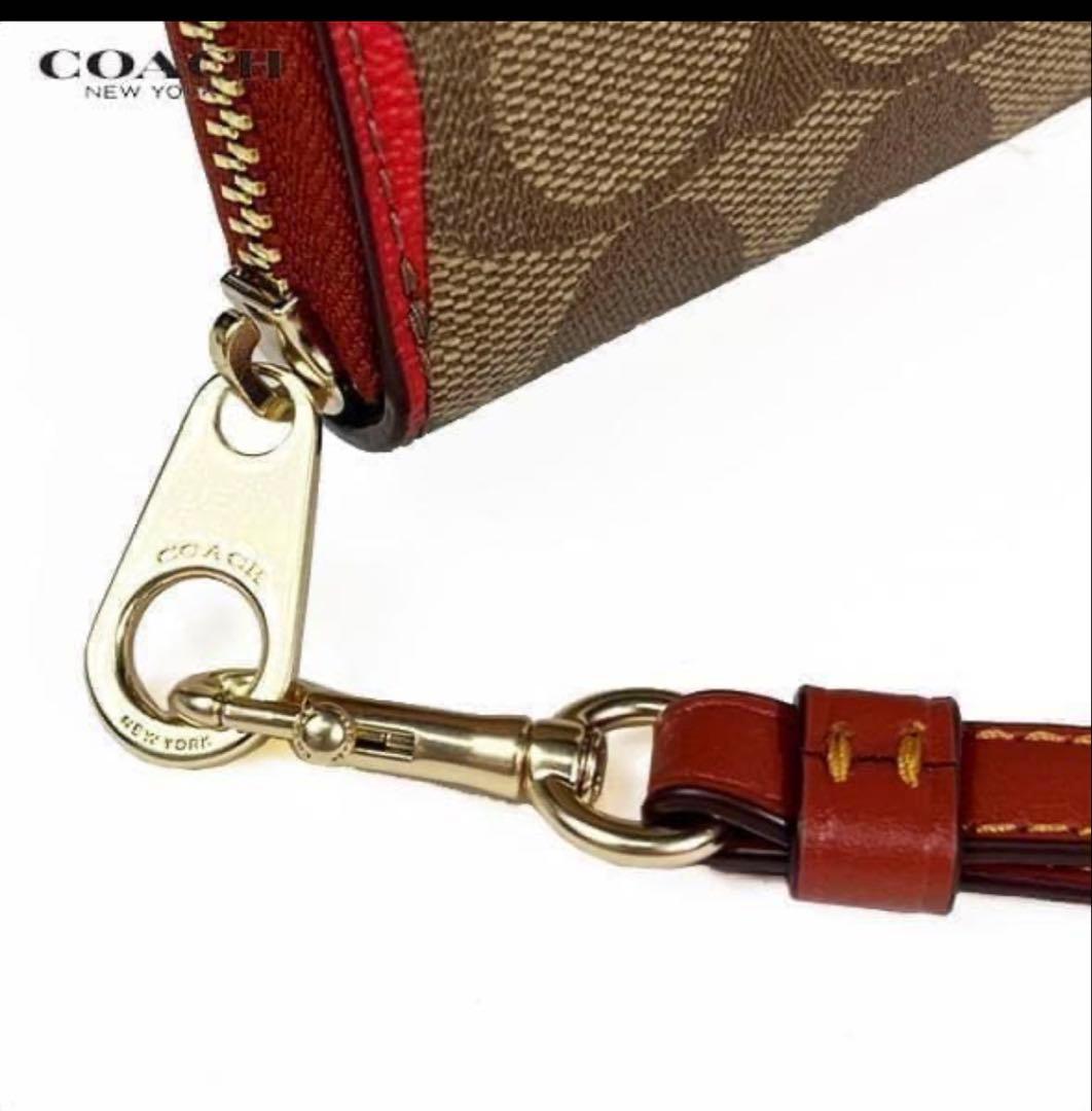 コーチCOACHストロベリー苺シグネチャーレザー長財布