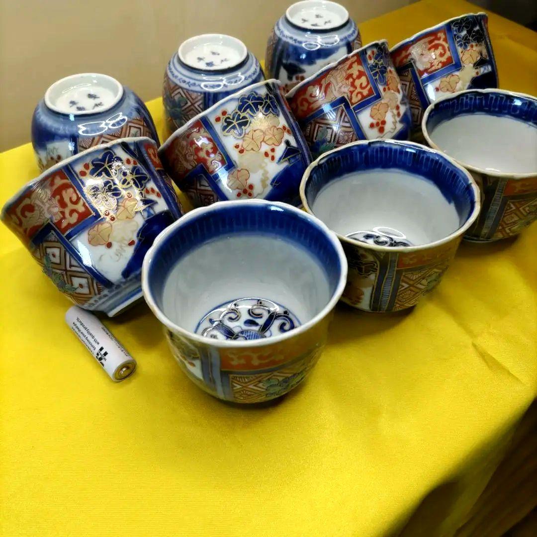有田焼　伊万里焼　古伊万里　金彩　色絵　向付　蕎麦猪口　小鉢　10客セット