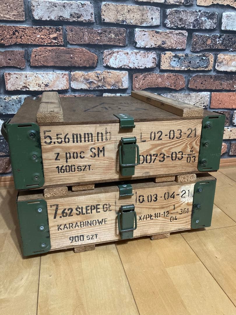 弾薬箱　ミリタリーボックス　収納　ヴィンテージ　軍　木箱　アンモボックス