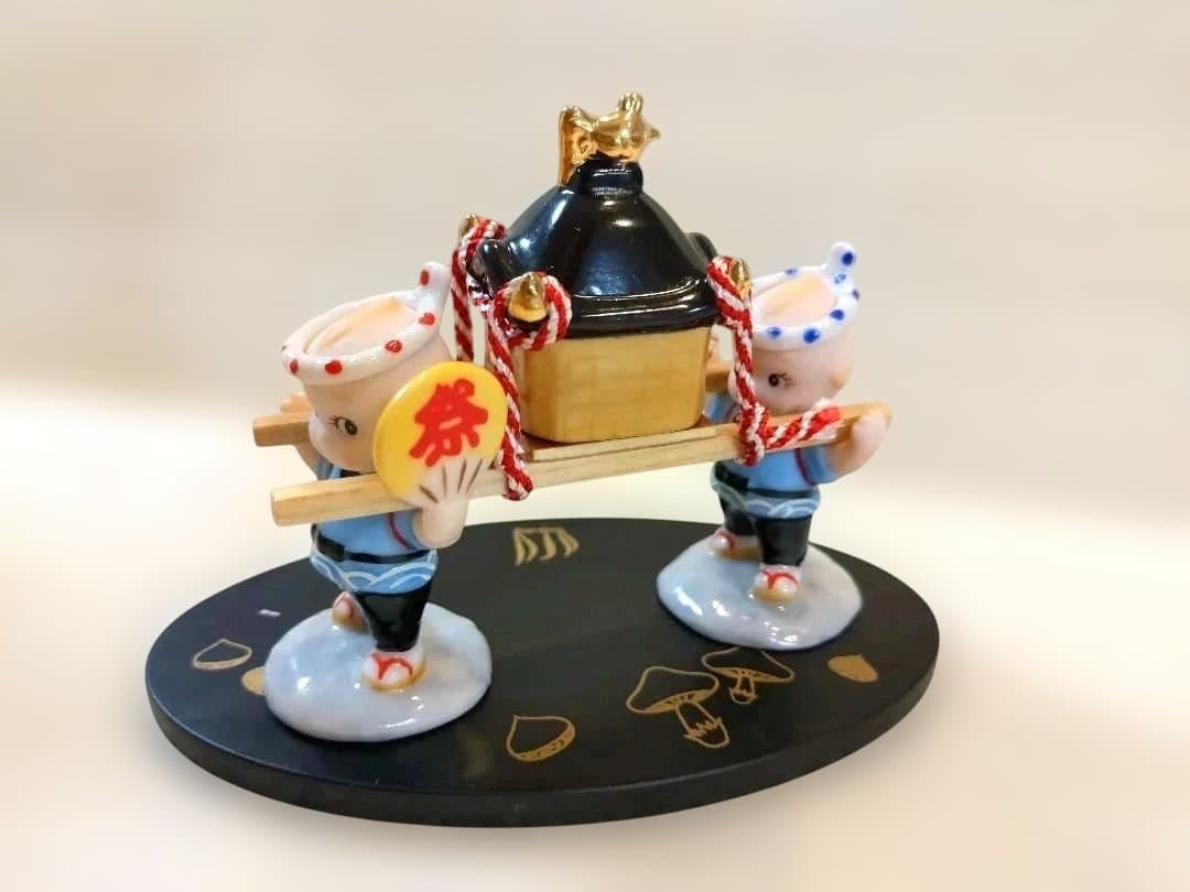 陶器　置物　ローズオニールキューピー　 歳時記　10月