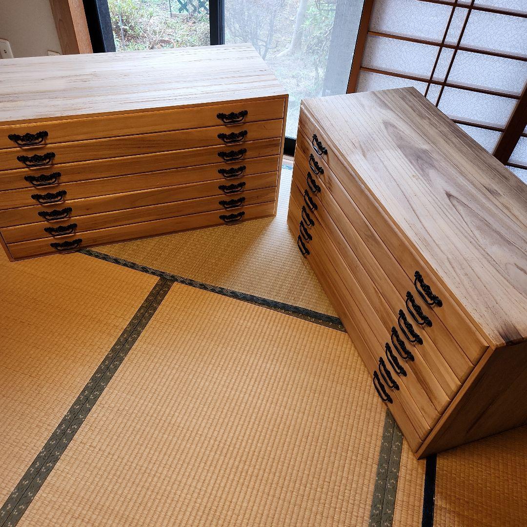 桐タンス7段　2棹セット　着物箪笥