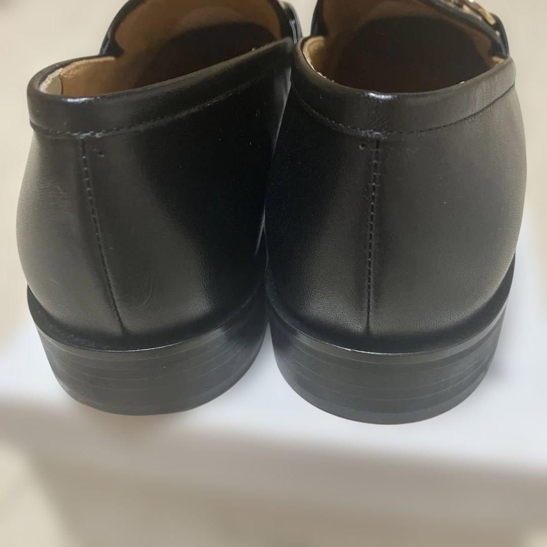 新品未使用品！銀座カネマツ　アクアベル　黒ローファー　24.5